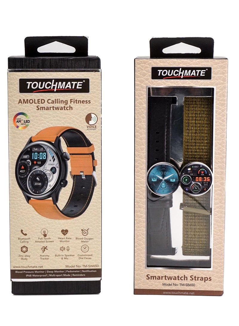 TOUCHMATE AMOLED Fitness Smartwatch with Calling Feature + 2 Free Straps Worth AED 40 - Image 4