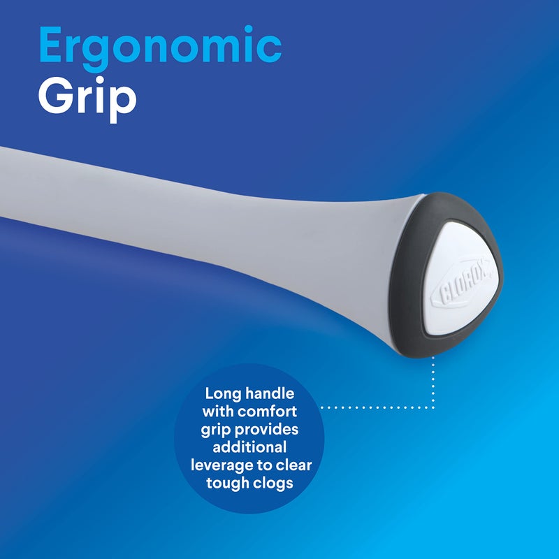 Clorox مكبس مرحاض كلوركس مع حاملة تخزين مخفية، 6.5 بوصة × 6.5 بوصة × 19.5 بوصة، أبيض/رمادي - Image 4