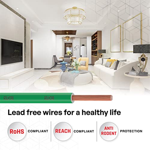 Polycab OPTIMA+ 0.75sqmm 90M coil | Flame Retardant | Lead free | 99.97% high purity copper | Rodent protection | PVC insulated housewire [Green] - Image 3