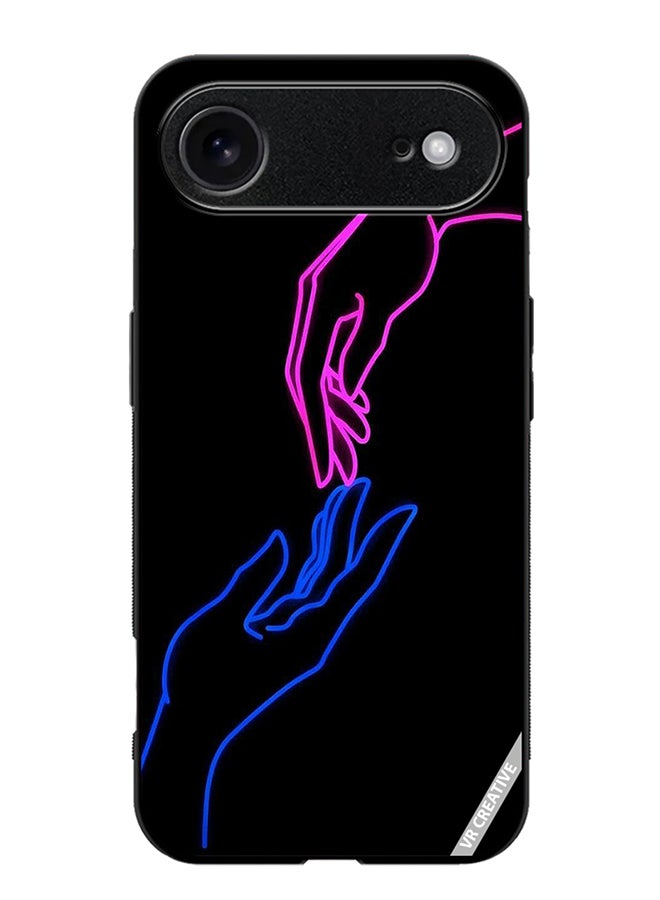 Protective Case Cover For Apple iPhone 17 Air Hands In Neon Lights Design Multicolour