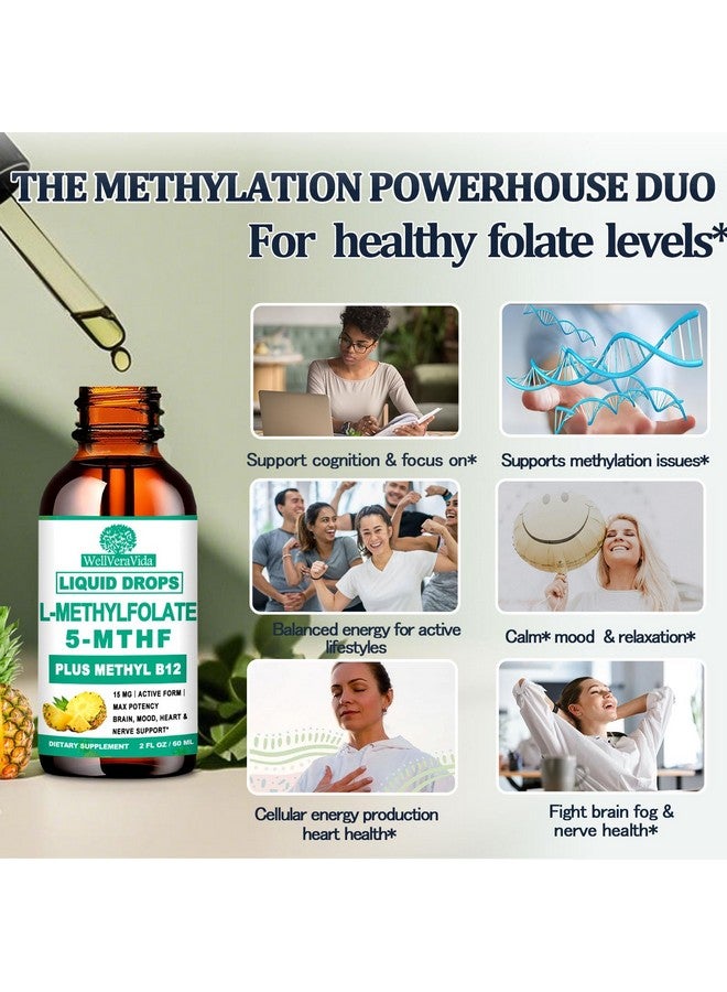 Generic Methylfolate Supplement for Adult & Kids, L Methyl Folate 15mg Plus Methyl B12 B6 B2 Multivitamin, Metabolically Active 5-MTHF Form for Mood Homocysteine Methylation Cognition Energy Nerve Health*  - Image 3