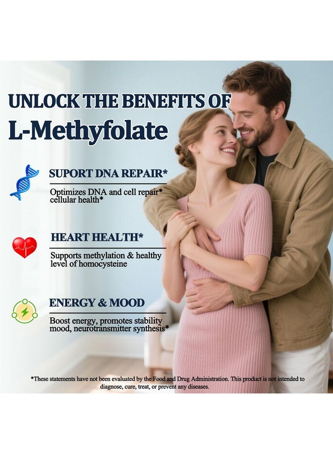 Generic Methylfolate Supplement for Adult & Kids, L Methyl Folate 15mg Plus Methyl B12 B6 B2 Multivitamin, Metabolically Active 5-MTHF Form for Mood Homocysteine Methylation Cognition Energy Nerve Health*  - Image 4