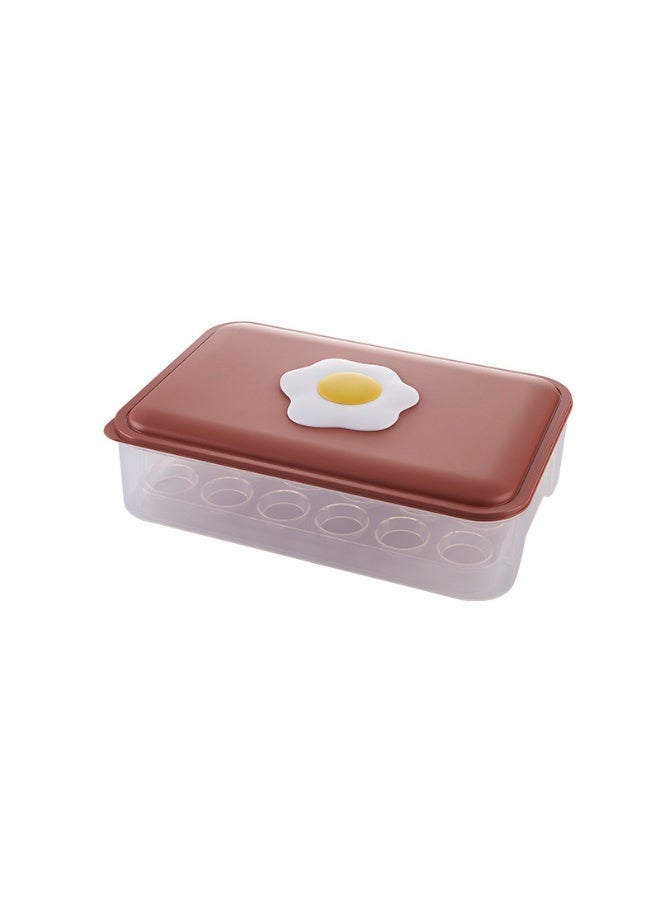 Portable Plastic Egg Container for Refrigerator, Stackable 24-Cycle Egg Storage Box  - Image 1