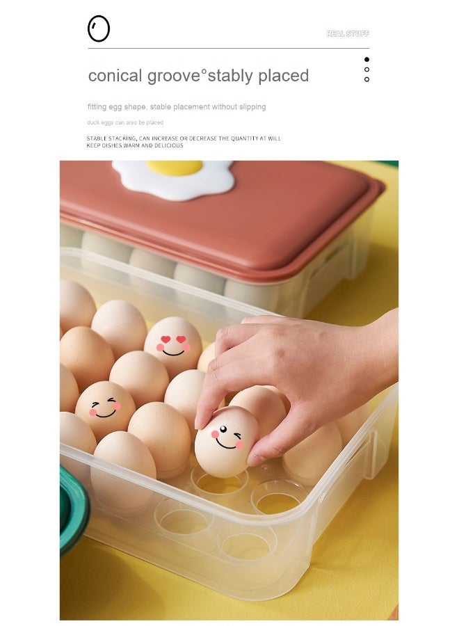Portable Plastic Egg Container for Refrigerator, Stackable 24-Cycle Egg Storage Box  - Image 4