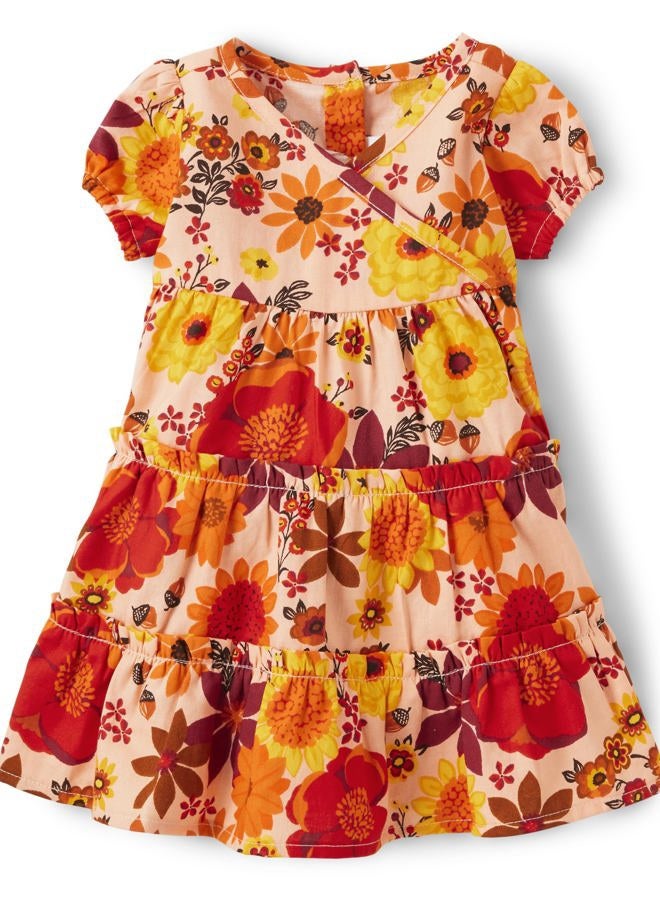 GYMBOREE Baby Girls' Short Sleeve Fall Fashion Dresses, Harvest Flowers, 0-3 Months - Image 3