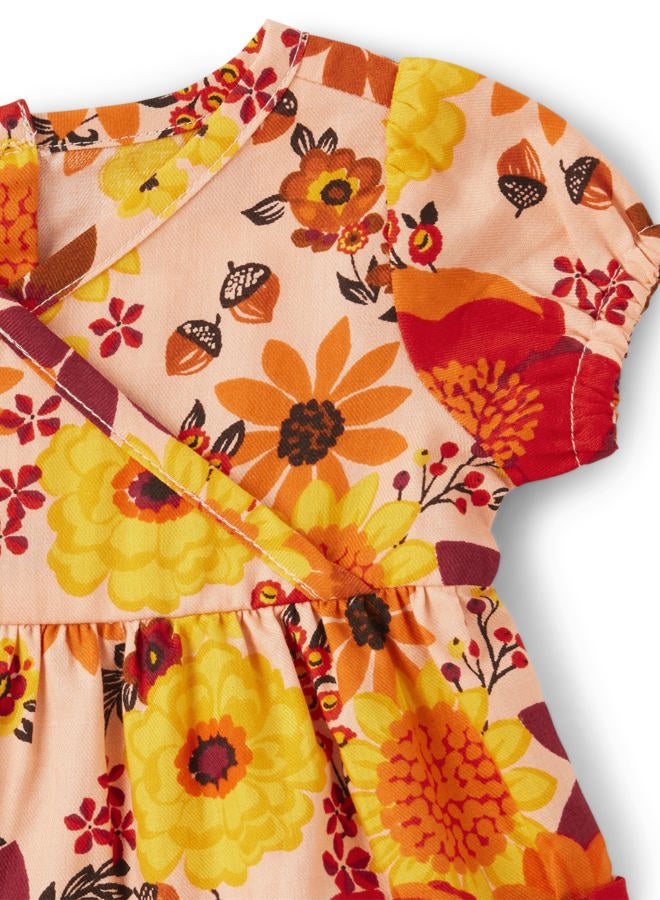 GYMBOREE Baby Girls' Short Sleeve Fall Fashion Dresses, Harvest Flowers, 0-3 Months - Image 2