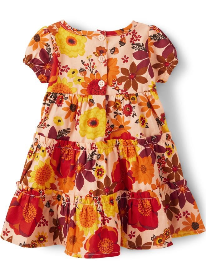 GYMBOREE Baby Girls' Short Sleeve Fall Fashion Dresses, Harvest Flowers, 0-3 Months - Image 4