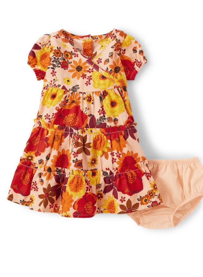 GYMBOREE Baby Girls' Short Sleeve Fall Fashion Dresses, Harvest Flowers, 0-3 Months - Image 1
