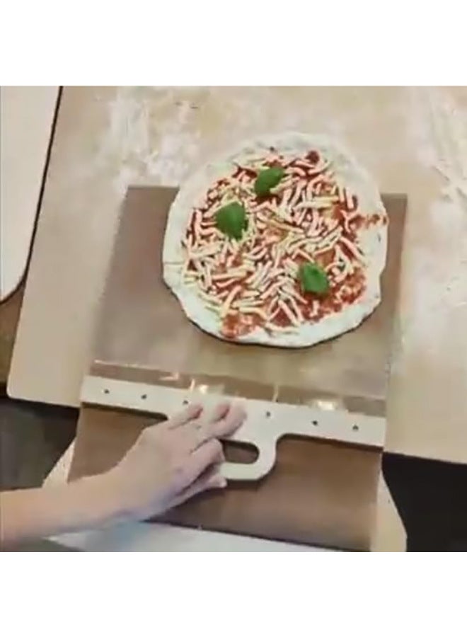 Hot Sliding Pizza PeeL Pizza Wooden Sliding Shovel Pizza Transfer Shovel Baking Utensils-Specifications:55*45 Replacement Cloth-Color:Solid Wood Multi-layer  - Image 4