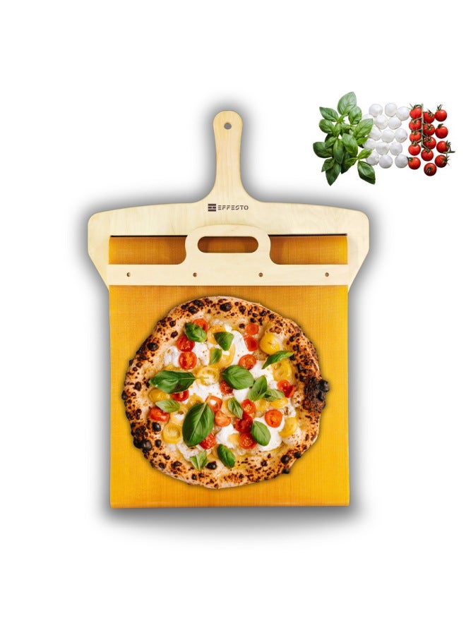 Hot Sliding Pizza PeeL Pizza Wooden Sliding Shovel Pizza Transfer Shovel Baking Utensils-Specifications:55*45 Replacement Cloth-Color:Solid Wood Multi-layer  - Image 2