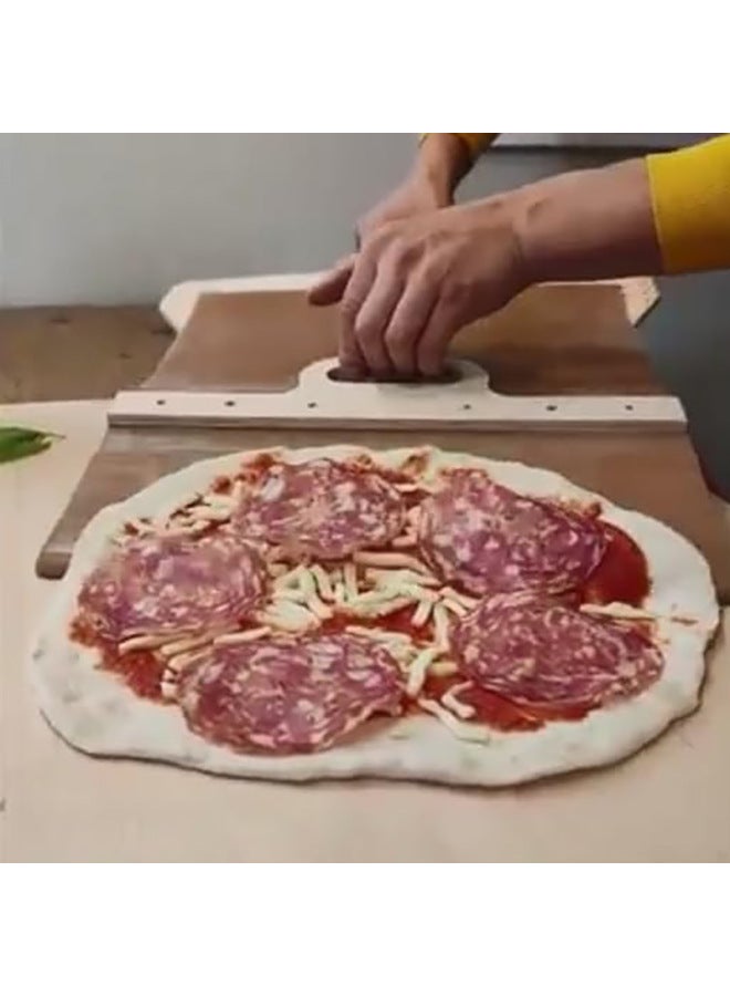 Hot Sliding Pizza PeeL Pizza Wooden Sliding Shovel Pizza Transfer Shovel Baking Utensils-Specifications:55*45 Replacement Cloth-Color:Solid Wood Multi-layer  - Image 3