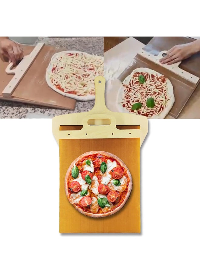 Hot Sliding Pizza PeeL Pizza Wooden Sliding Shovel Pizza Transfer Shovel Baking Utensils-Specifications:55*45 Replacement Cloth-Color:Solid Wood Multi-layer  - Image 1
