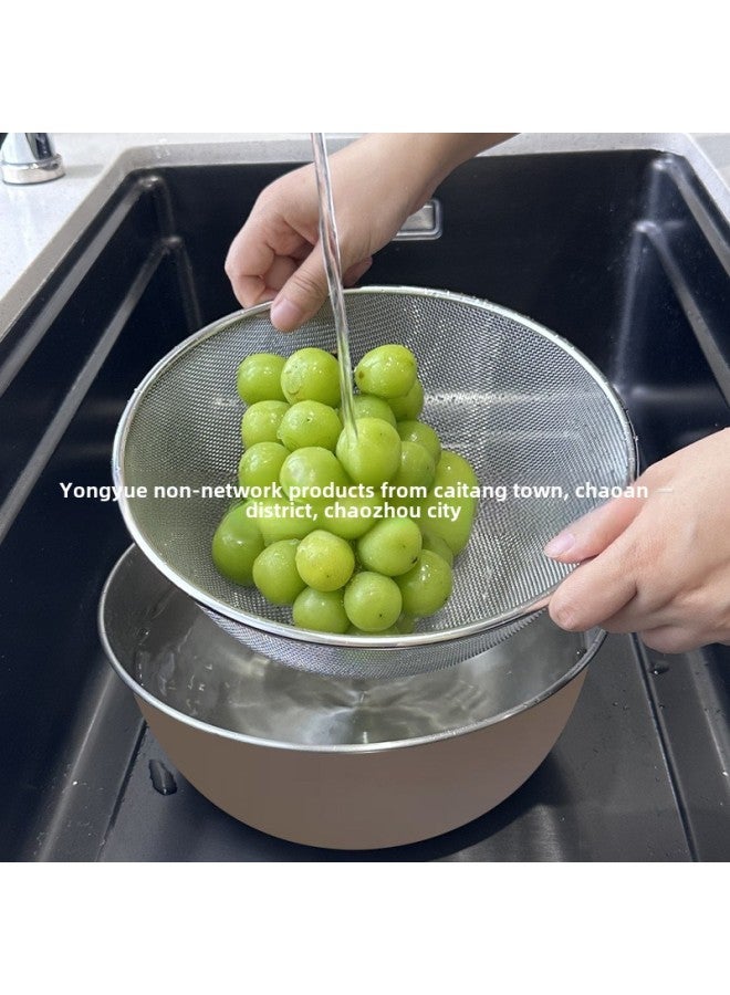 304 Stainless Steel Scaled Salad Basin Kitchen Baking Cream Breeze Egg Basin Japanese Style Color Spray Mixing And Basin-Specifications:304 Stainless Steel Brown-Color:25cm  - Image 4