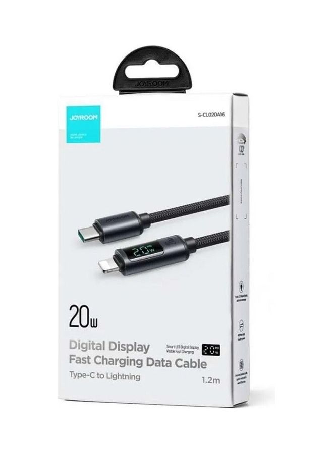 جوي روم كابل PD USB C إلى Lightning للعرض الرقمي مع شحن سريع ونقل بيانات وتوصيل الطاقة لهاتف iPhone 14 13 12 11 Pro Max XR أسود أسود - Image 4