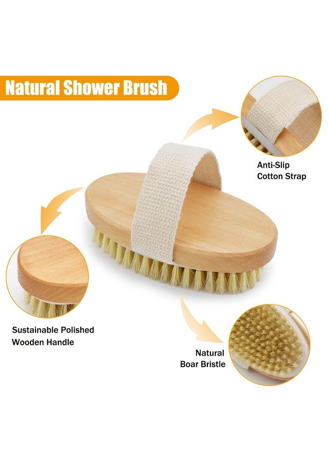MODENGKONGJIAN Dry Brushing Body Brush 2 Pcs Natural Bristle Dry Skin Exfoliating Brush Body Scrub To Removes Cellulite & Dead Skin Improves Lymphatic Functions Stimulates Blood Circulation Tightens Skin - Image 3