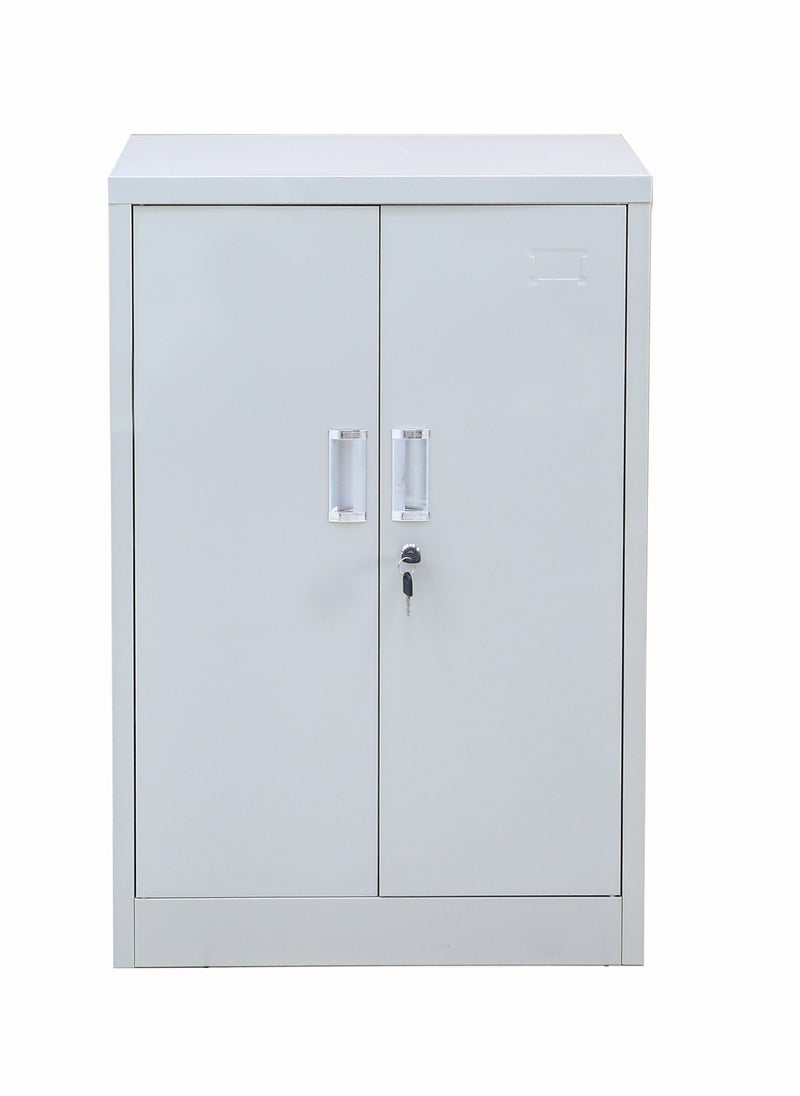 AFT - Arfan Metal Shoe Rack with Doors Stylish And Durable Storage Solution, Sleek Metal Shoe Rack with Enclosed Doors, Space-Saving Organizer, Multi-Functional Metal Shoe Rack with Doors, Modern And Elegant Storage Solution - Grey - Image 1