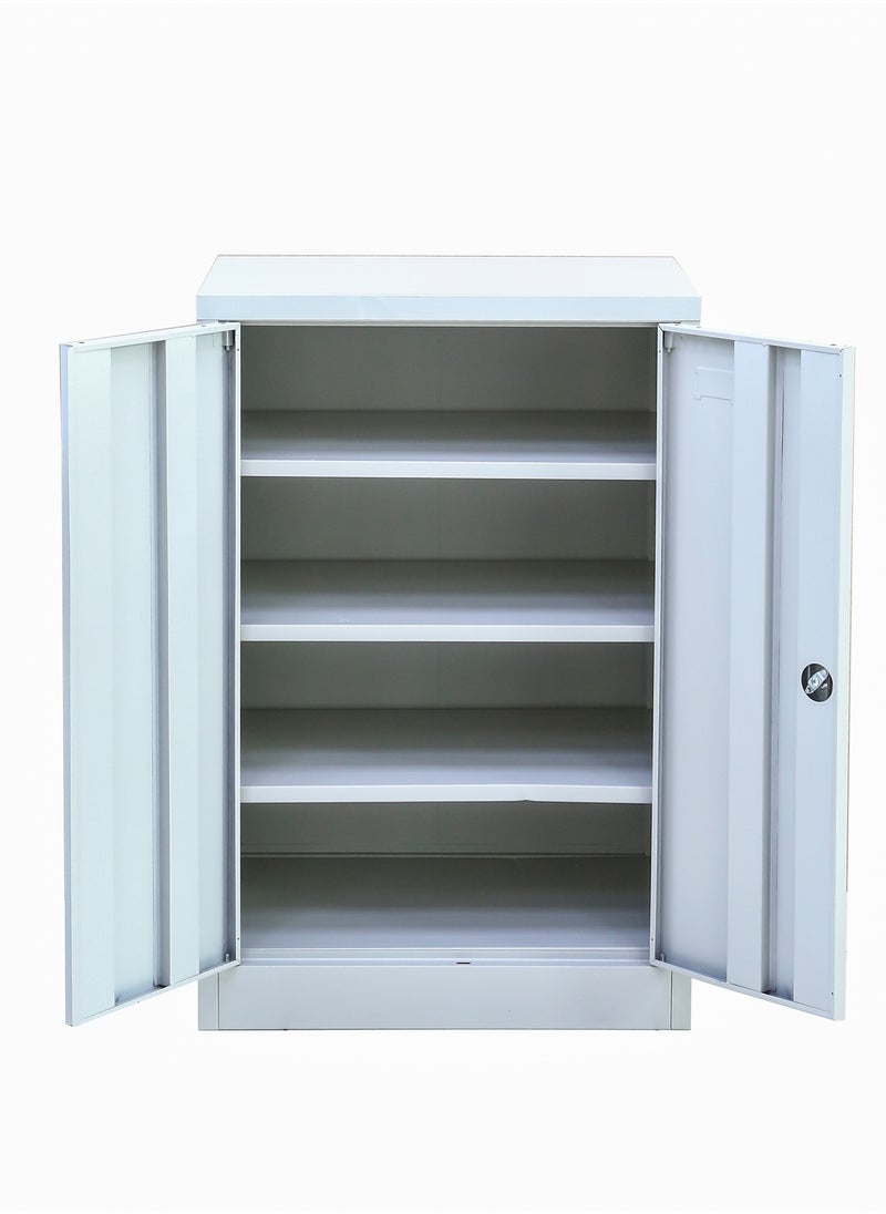 AFT - Arfan Metal Shoe Rack with Doors Stylish And Durable Storage Solution, Sleek Metal Shoe Rack with Enclosed Doors, Space-Saving Organizer, Multi-Functional Metal Shoe Rack with Doors, Modern And Elegant Storage Solution - Grey - Image 1