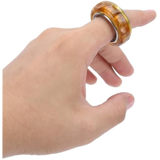 Sunisfa Fingertip Toy, Fingertip Anxiety Ring Handheld Fingertip Toy, Stress Relief, Premium Material, PEI Stainless Steel, Amber Color, Great for Office, Travel, Home, or Gifts - Image 3