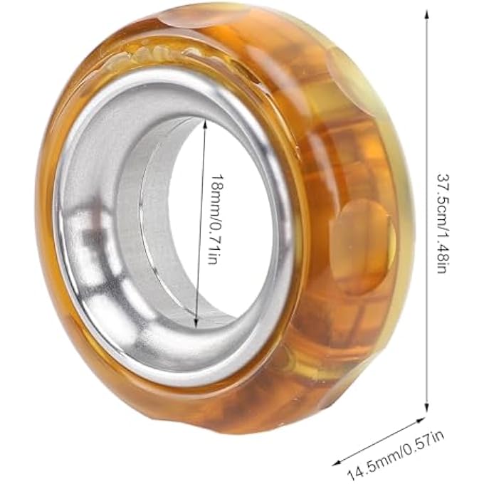 Sunisfa Fingertip Toy, Fingertip Anxiety Ring Handheld Fingertip Toy, Stress Relief, Premium Material, PEI Stainless Steel, Amber Color, Great for Office, Travel, Home, or Gifts - Image 2