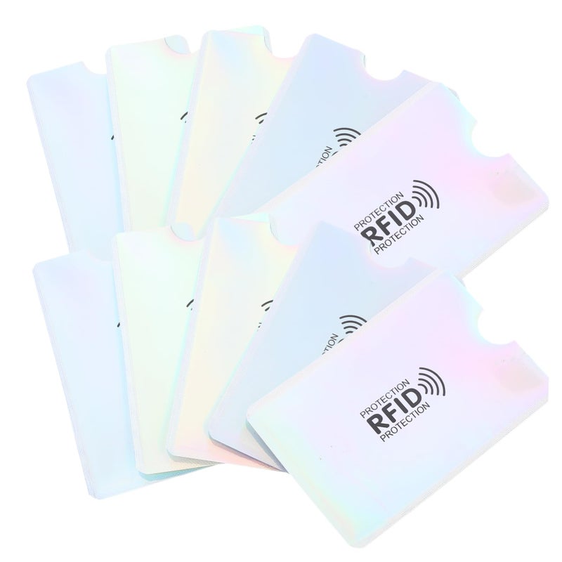 أغلفة بطاقات منع RFID، عبوة من 10 قطع، واقي البطاقات الائتمانية، تمنع المسح الضوئي، للاستخدام في السفر والأعمال - Image 2