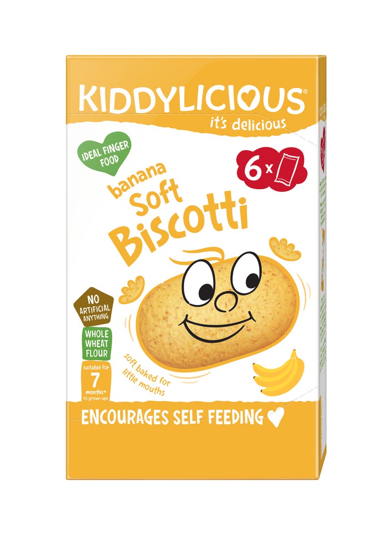 Kiddylicious Yummy Baked Banana Soft Biscotti For Kids 6 x 20g - Image 1