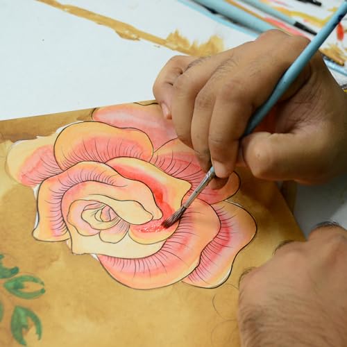 Anna by Anuschka Women's Leather Medium Slim Shoulder Bag, Hand Painted Original Artwork, Floral Paradise Tan - Image 2
