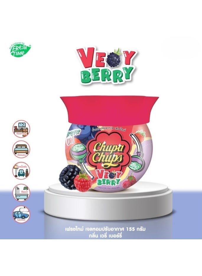 Chupa Chups Very Berry Air Freshener Gel 155g – Long Lasting Sweet Berry Fragrance for Car, Home & Office - Image 5
