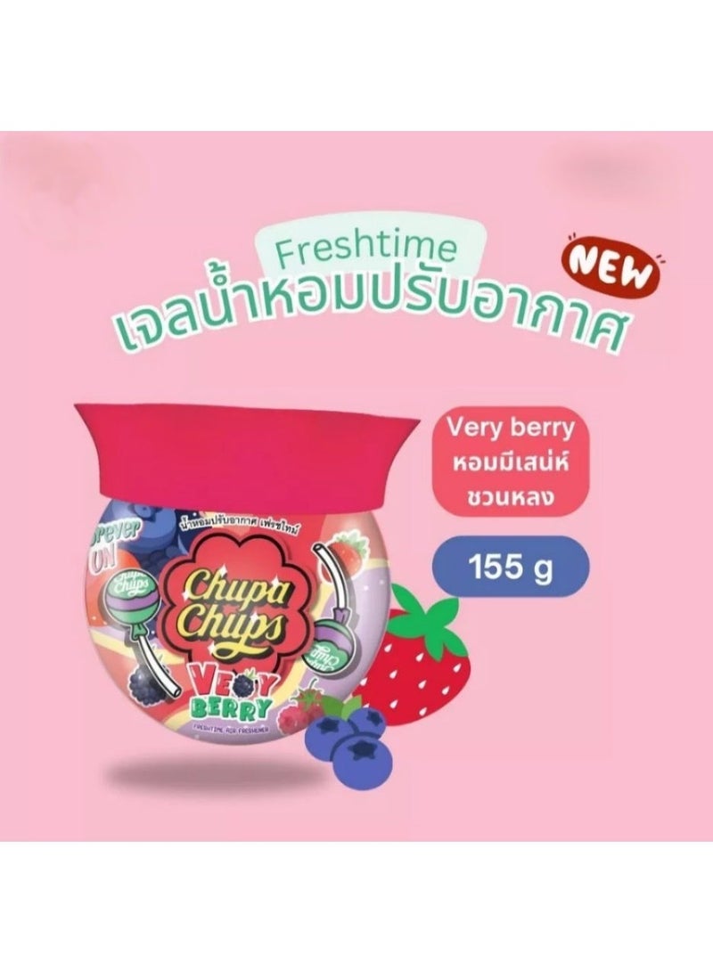Chupa Chups Very Berry Air Freshener Gel 155g – Long Lasting Sweet Berry Fragrance for Car, Home & Office - Image 2