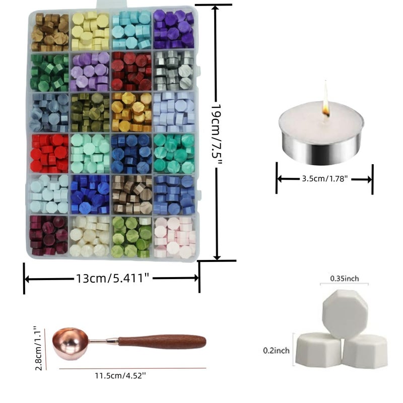 Atopbb 600 Pcs Assorted Color Sealing Wax Beads Bulk - 24 Colors Wax Seal Pellets Kit for Stamp Seals, Wedding Invitations, Envelope Sealing, DIY Crafts - Multicolor Pellets for Gift Ideas (B, 24) - Image 4