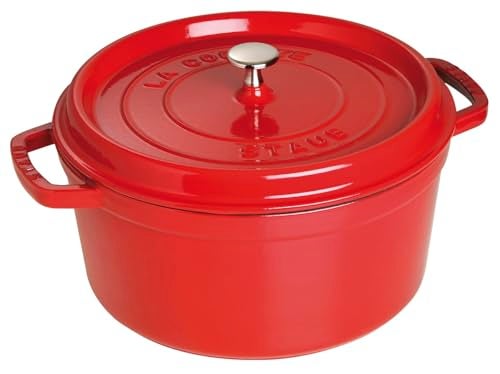 STAUB وعاء طهي دائري سعة 7Qt لون كرز