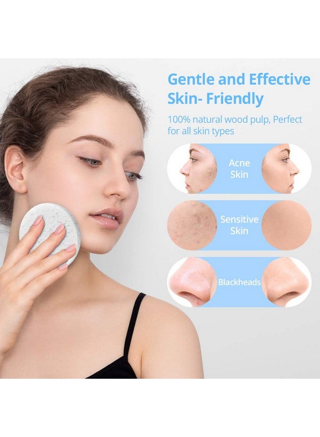 FINTOZER Natural Facial Cleansing Sponges 20 Count Compressed Facial Sponges Cellulose Reusable Soft Cosmetic Esponjas Para Faciales For Professional Makeup Removal Facials Spa Exfoliator Skin Massage - Image 3