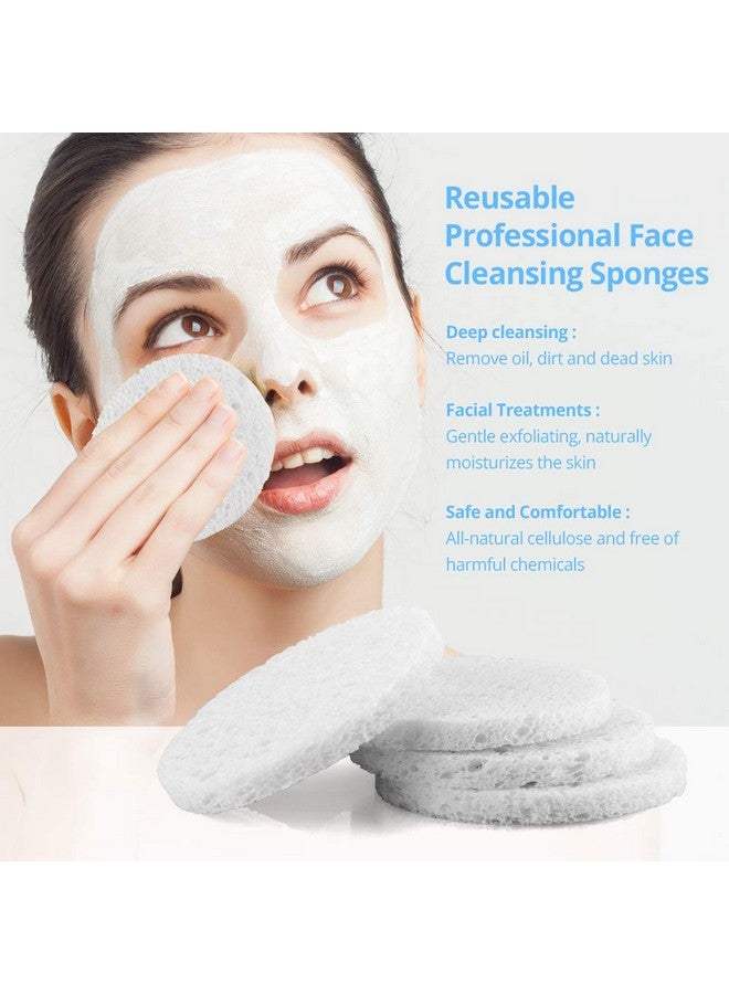 FINTOZER Natural Facial Cleansing Sponges 20 Count Compressed Facial Sponges Cellulose Reusable Soft Cosmetic Esponjas Para Faciales For Professional Makeup Removal Facials Spa Exfoliator Skin Massage - Image 2