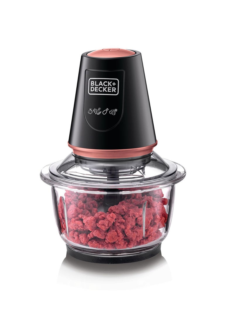 BLACK+DECKER Vertical Chopper With Glass Bowl - 1.2 L 400 W GC430-B5 Multicolour - Image 2