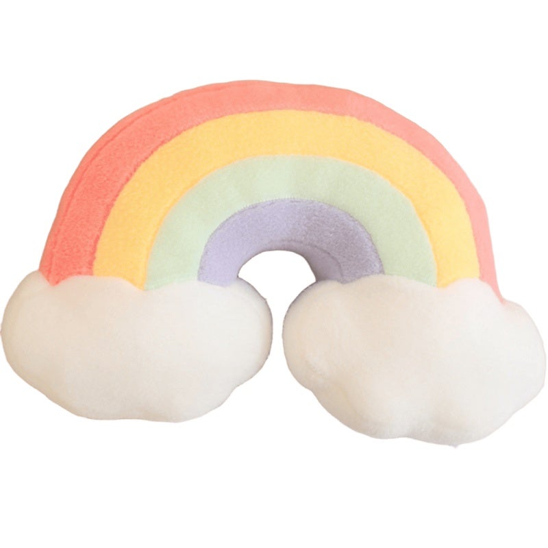 Rainbow Pillow 45cm Soft Plush Texture - Easy Clean Durable Design Plush Pillow for Child's Room, Travel, Kids Birthday Parties - Image 1
