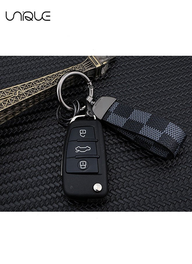 Car PU Leather Metal Keychain - Plaid Leather Zinc Alloy Ring 360° Rotating - Car Universal Wrist Band - Key School Bag Car Decoration Pendant - Black/Send a Screwdriver - pzsku/Z8BB87BF9A97D364241E2Z/45/_/1700206032/2c8ec18e-0d40-482d-a3dc-8f5921f15d61