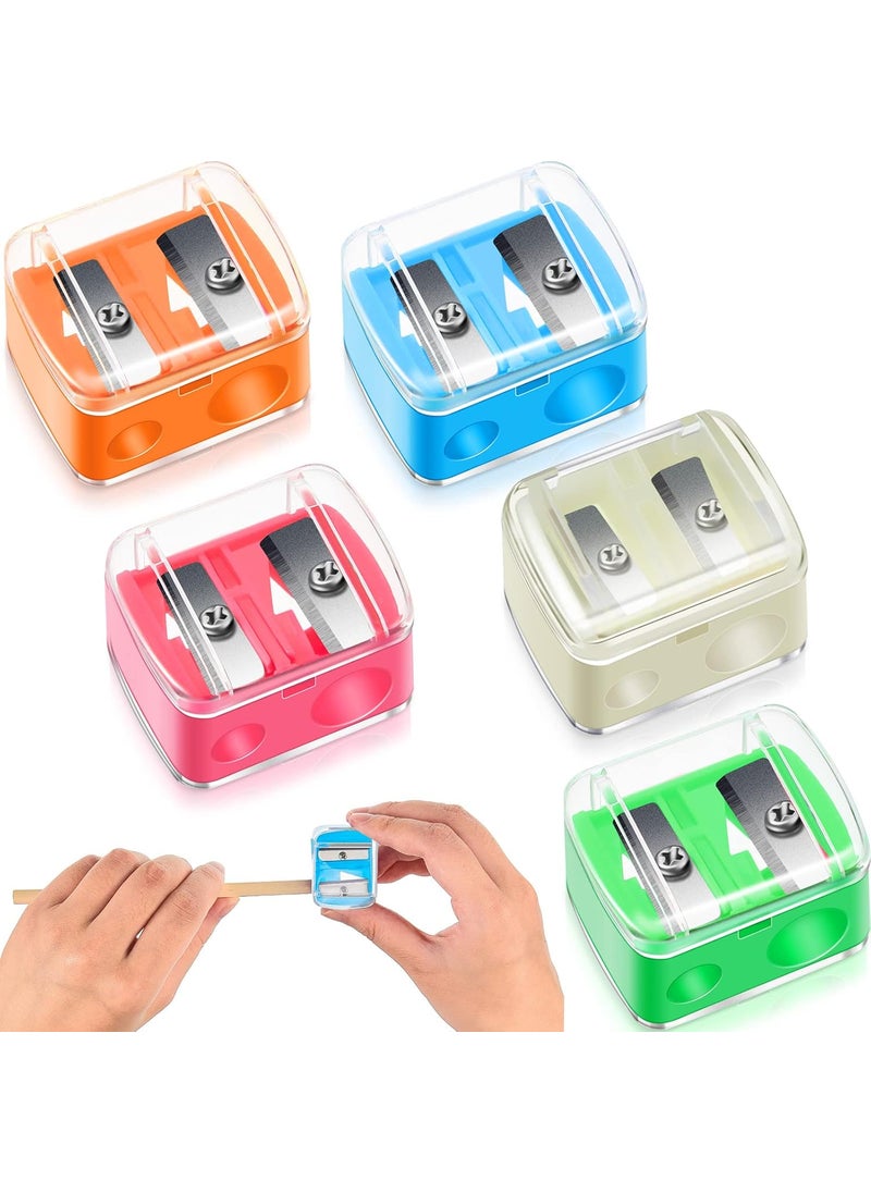 Chuangdi 5 Pack Makeup Pencil Sharpener Plastic Lip Liner Pencil Eyeliner Sharpener Cosmetic Manual Tools for Eyeliner(Multi Colors) 