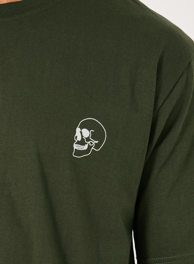Styli Styli Front and Back Skull Print Oversized T-Shirt