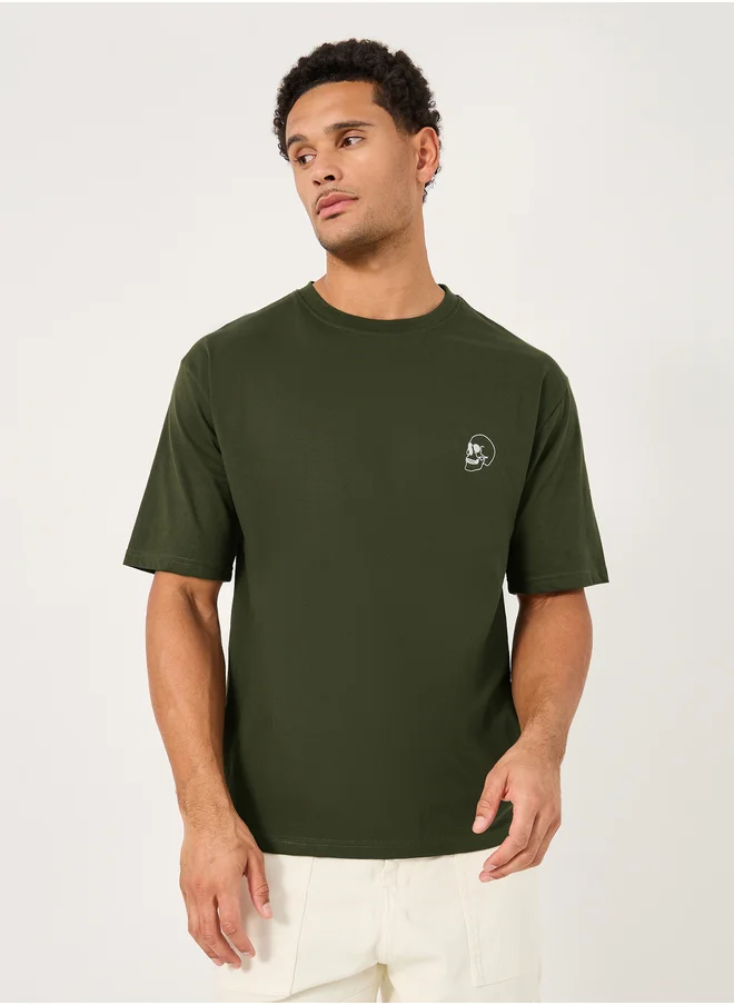 Styli Styli Front and Back Skull Print Oversized T-Shirt
