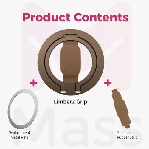 Mass Limber 2.0 Grip – Magnetic Phone Stand, Vertical & Horizontal Holder, Ergonomic Comfortable Grip, Slim Titanium Aluminum Design, Strong Magnetic Hold, Durable Build, Desert Titanium by Mass - Image 2