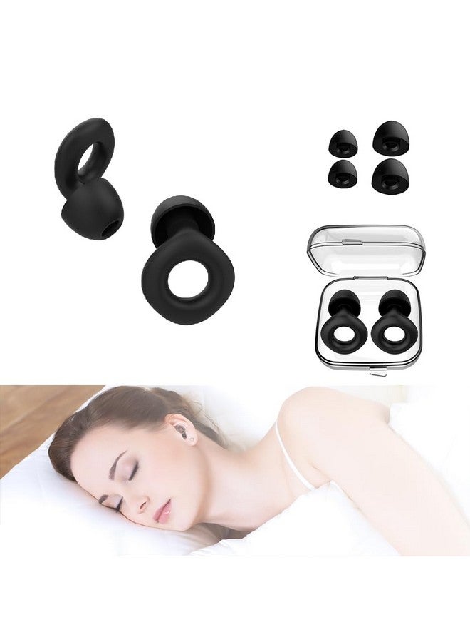 Jubobu Ear Plugs For Noise Reduction, Reusable Earplugs For Sleeping,Silicone Ear For Sleep,Noise Sensitivity & Flights,4 Silicone Sleeves With Storage Box - Image 1