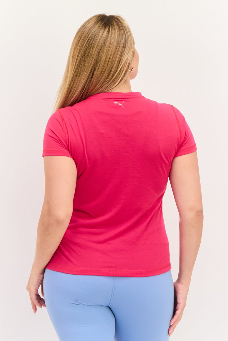 PUMA Women Sportswear Fit Short Sleeves Training Top, Dark Pink - Image 3