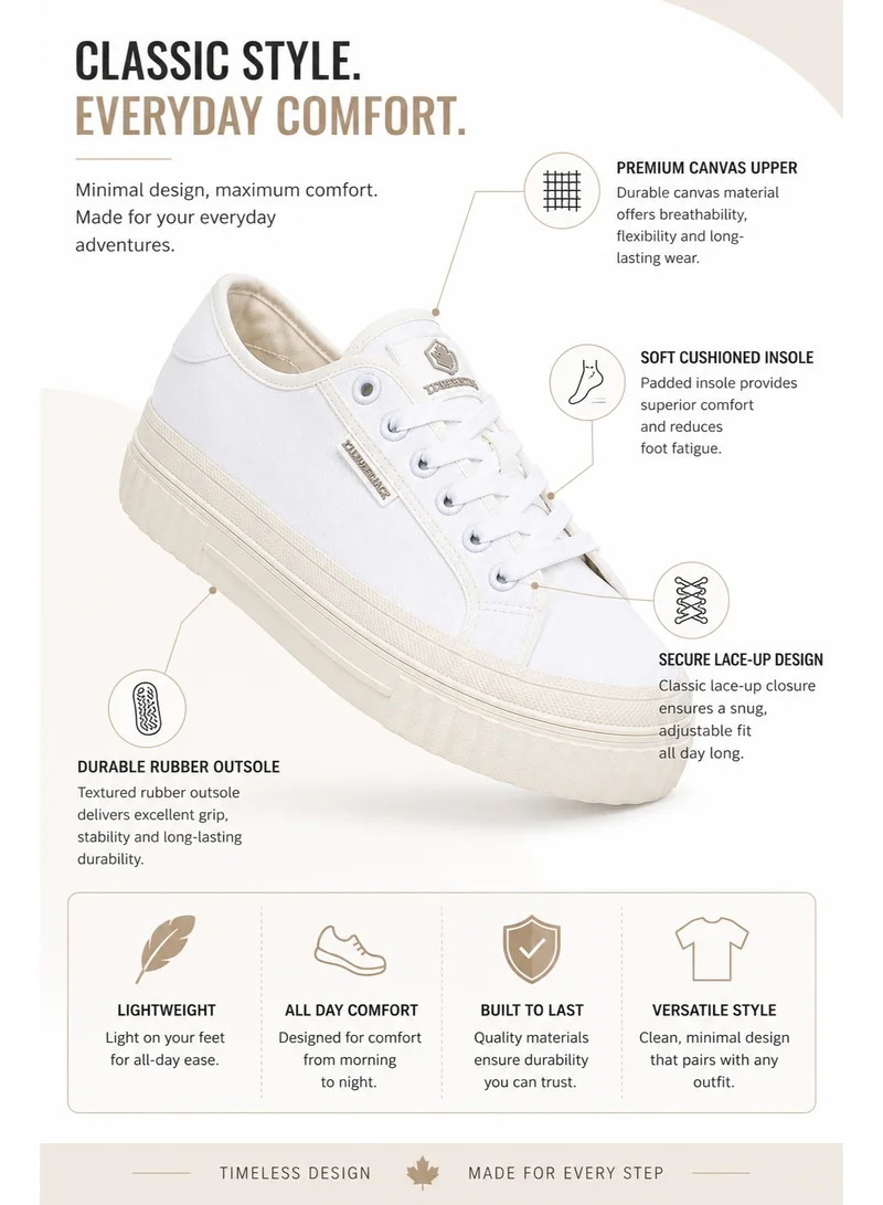 Lumberjack  Lumberjack Anya Women Sneakers White Denim – Lightweight Breathable Casual Shoes for Women | Best Price UAE