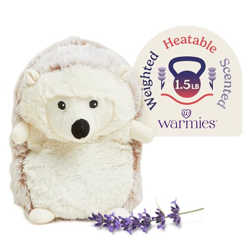warmies Microwavable Weighted Stuffed Animals Hedgehog Heated Stuffed Animal Plushie for Warmth Comfort Cute Soft Plush Toys for Adults Children Boys Girls Babies Toddlers - Image 1