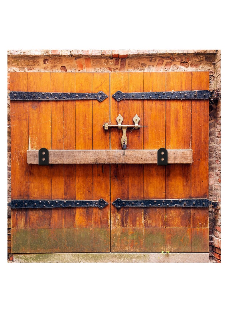 KASTWAVE 2x4 Door Barricade Brackets, 2 Pcs Door Security Barricade Brackets, Heavy Duty Door Security Brackets for 2 x 4 Lumber, Open Security Holder U Brackets for Indoor, Outdoor, Black - Image 2