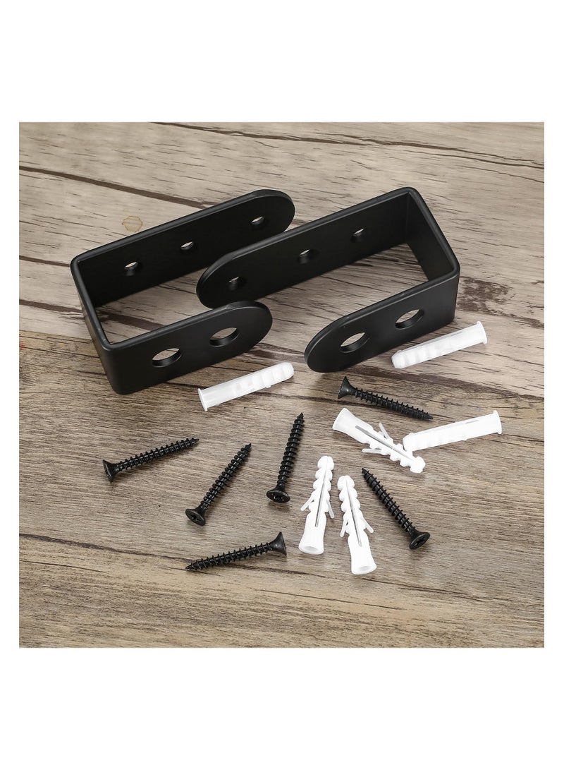 KASTWAVE 2x4 Door Barricade Brackets, 2 Pcs Door Security Barricade Brackets, Heavy Duty Door Security Brackets for 2 x 4 Lumber, Open Security Holder U Brackets for Indoor, Outdoor, Black - Image 3