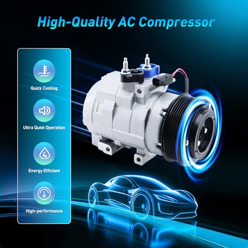 BDELI AC Compressor Compatible with 2007-2014 Ford Expedition, Lincoln Navigator, 2007-2014 Ford F-150, 2007-2009 Ford F-250, 2007-2010 F-250 F-350 F-450 F-550 Super Duty, 2007-2008 Lincoln Mark LT - Image 2