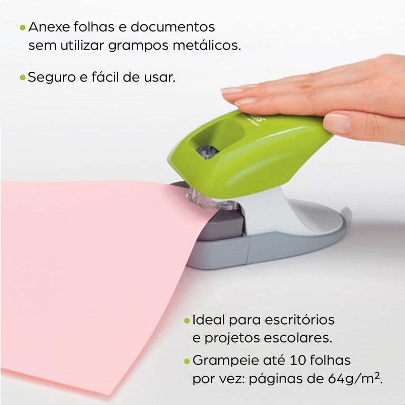 Plus Japan, Staple-Free Stapler Desktop Model Pink, 10 sheet capacity, 1 piece pack (1 x 1 Stapler) Daily repeated use trusted quality - Image 1