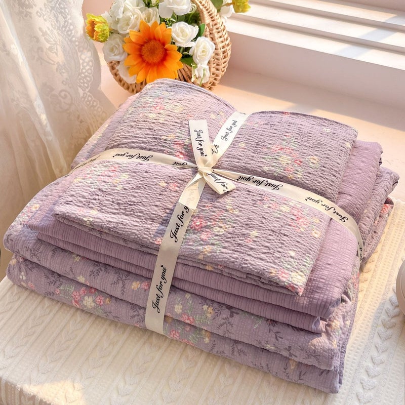 A-level ultra soft double-layer down duvet cover bed sheet set - four piece set bed sheet duvet cover pillow cover - Image 1
