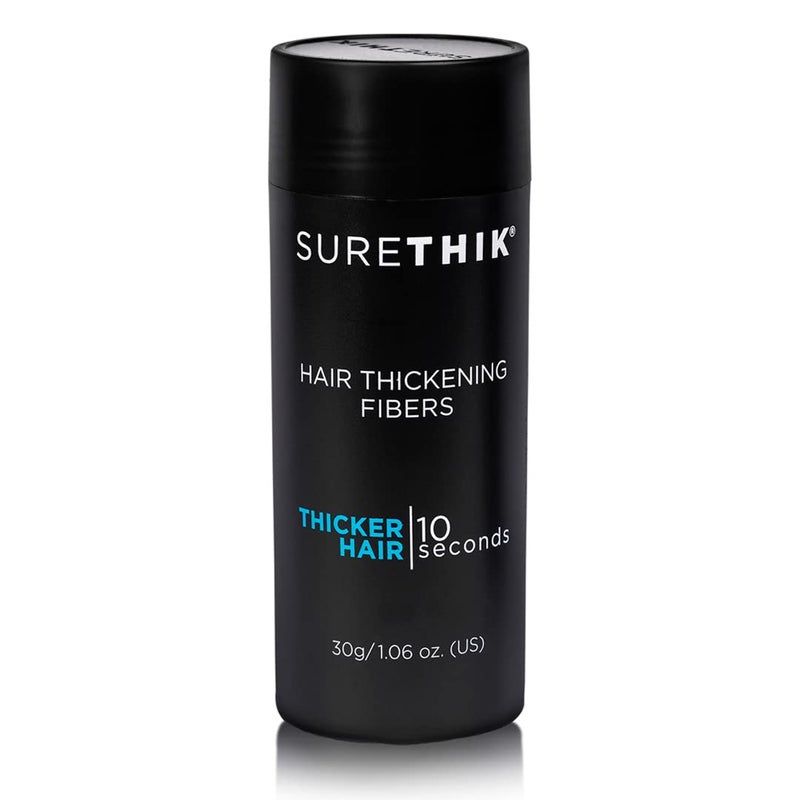 SURETHIK Hair Fibers, 30g (Dark Brown), Fills Thinning Hair for Visibly Fuller Look, Conceals Bald Spots, Natural Look, For Men & Women - Image 1