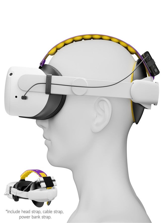 EasySMX Q20 Headset Strap for Quest 2 - Accessories for Quest 2 - Lite Design for Improved Comfort Support, Heat Dissipating Materials, Rebust Side Straps, Easy to Install - Power Bank Strap Included - Image 5